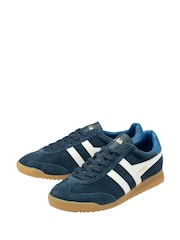 Gola Blue Mens Torpedo Suede Lace-Up Trainers - Image 2 of 4