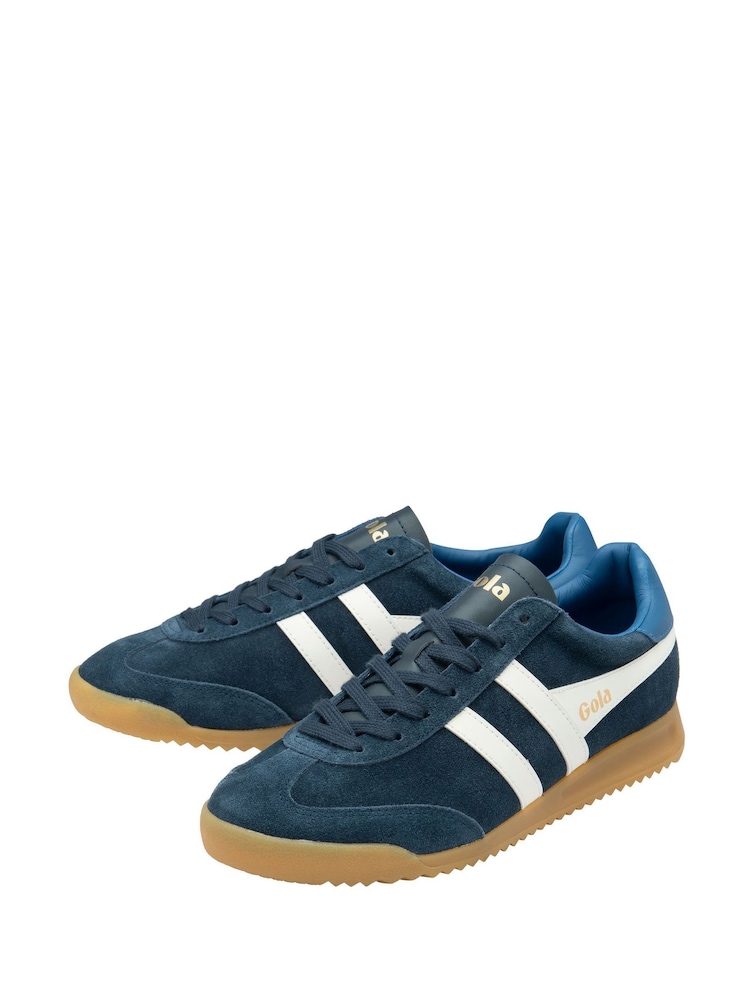 Gola Blue Mens Torpedo Suede Lace-Up Trainers - Image 2 of 4