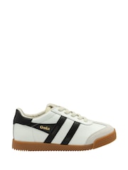 Gola White Kids Elan Leather Lace-Up Trainers - Image 1 of 4