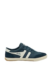 Gola Blue Mens Badminon Canvas Lace-Up Trainers - Image 1 of 4