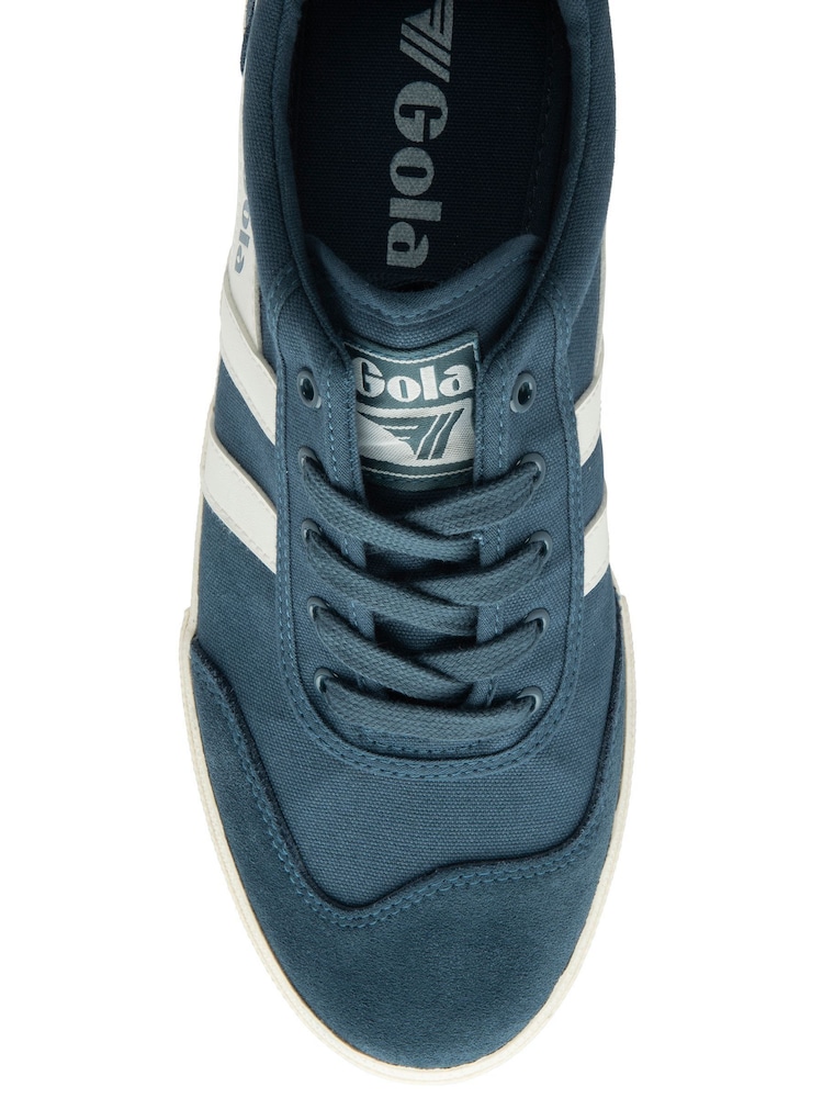 Gola Blue Mens Badminon Canvas Lace-Up Trainers - Image 4 of 4