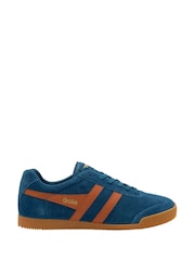 Gola Blue Mens Harrier Suede Lace-Up Trainers - Image 1 of 4