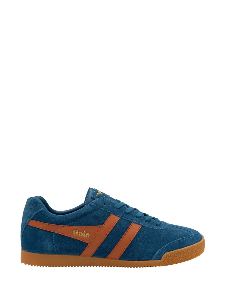 Gola Blue Mens Harrier Suede Lace-Up Trainers - Image 1 of 4 Gola Blue Mens Harrier Suede Lace-Up Trainers - Image 1 of 4