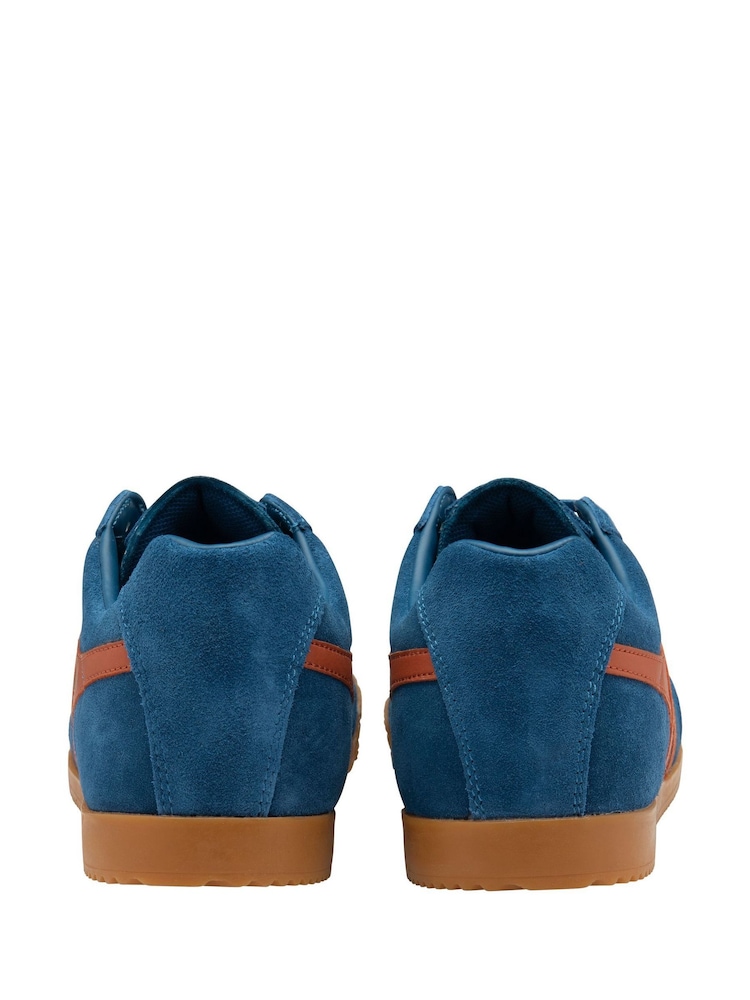 Gola Blue Mens Harrier Suede Lace-Up Trainers - Image 3 of 4