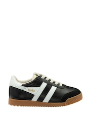 Gola Black Kids Elan Leather Lace-Up Trainers - Image 1 of 4