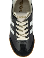 Gola Black Kids Elan Leather Lace-Up Trainers - Image 4 of 4