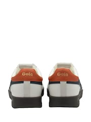 Gola White Mens Cyclone Leather Lace-Up Trainers - Image 3 of 4