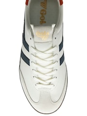 Gola White Mens Cyclone Leather Lace-Up Trainers - Image 4 of 4