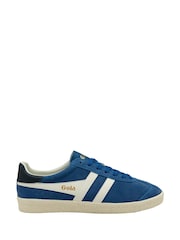 Gola Blue Mens Medallist Suede Lace-Up Trainers - Image 1 of 4