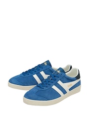 Gola Blue Mens Medallist Suede Lace-Up Trainers - Image 2 of 4