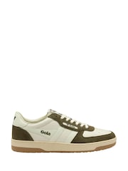 Gola White Mens Hawk 89 Leather Lace-Up Trainers - Image 1 of 4