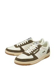 Gola White Mens Hawk 89 Leather Lace-Up Trainers - Image 2 of 4