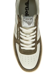 Gola White Mens Hawk 89 Leather Lace-Up Trainers - Image 4 of 4
