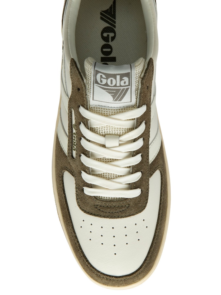 Gola White Mens Hawk 89 Leather Lace-Up Trainers - Image 4 of 4
