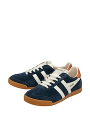 Gola Blue Mens Elan Suede Lace-Up Trainers - Image 2 of 4