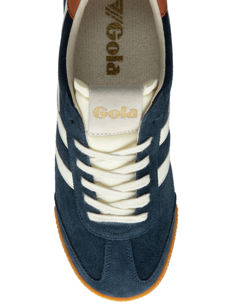 Gola Blue Mens Elan Suede Lace-Up Trainers - Image 4 of 4