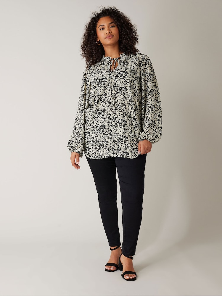 Evans Tie-Neck Long Sleeve Blouse - Image 4 of 4