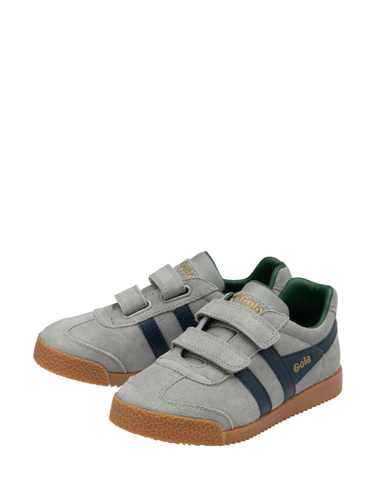 Gola Grey Kids Harrier Strap Suede Strap Trainers - Image 2 of 4 Gola Grey Kids Harrier Strap Suede Strap Trainers - Image 2 of 4
