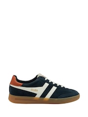 Gola Blue Mens Cyclone Suede Lace-Up Trainers - Image 1 of 4