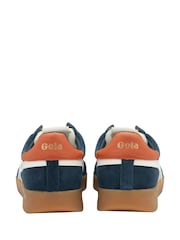 Gola Blue Mens Cyclone Suede Lace-Up Trainers - Image 4 of 4