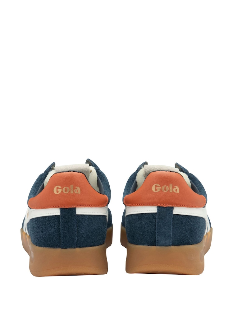 Gola Blue Mens Cyclone Suede Lace-Up Trainers - Image 4 of 4
