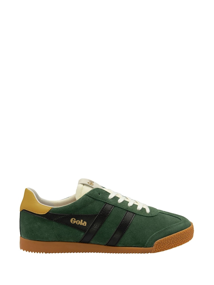 Зеленый - Gola Mens Elan Suede Lace-Up Trainers - Изображение 1 из 4