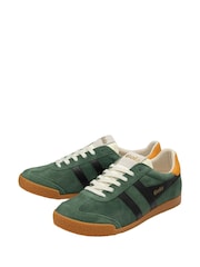 Зеленый - Gola Mens Elan Suede Lace-Up Trainers - Изображение 2 из 4