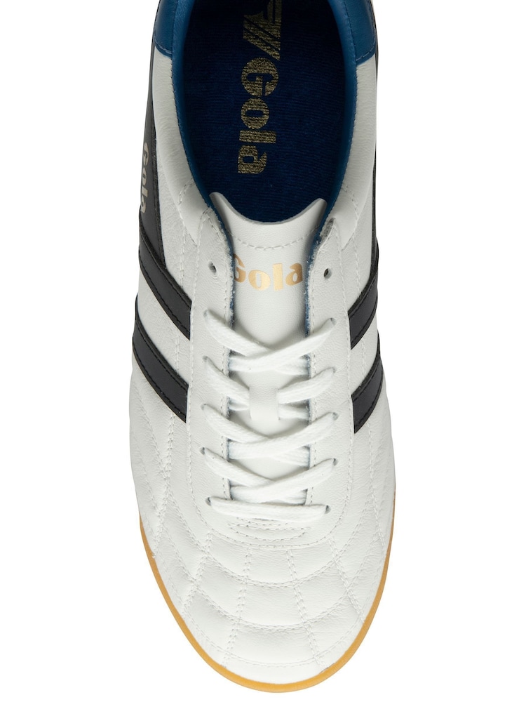 Gola White Mens Stadium Leather Lace-Up Trainers - Image 4 of 4