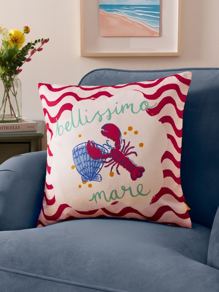 Furn Red Bellissimo Lobster Fibre Filled Cushion - Image 1 of 2