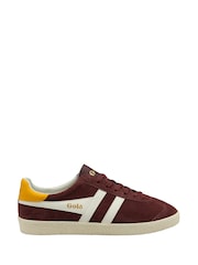 Gola Red Mens Medallist Suede Lace-Up Trainers - Image 1 of 4