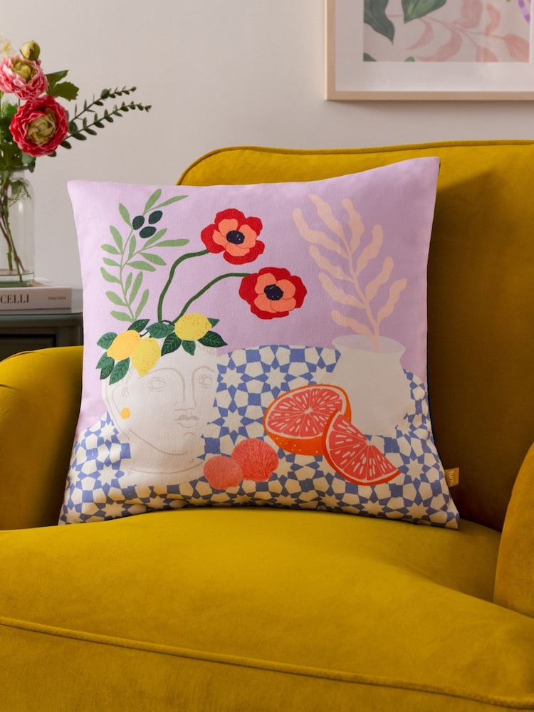 Furn Multi Lilac Adonis Fibre Filled Cushion - Image 1 of 2