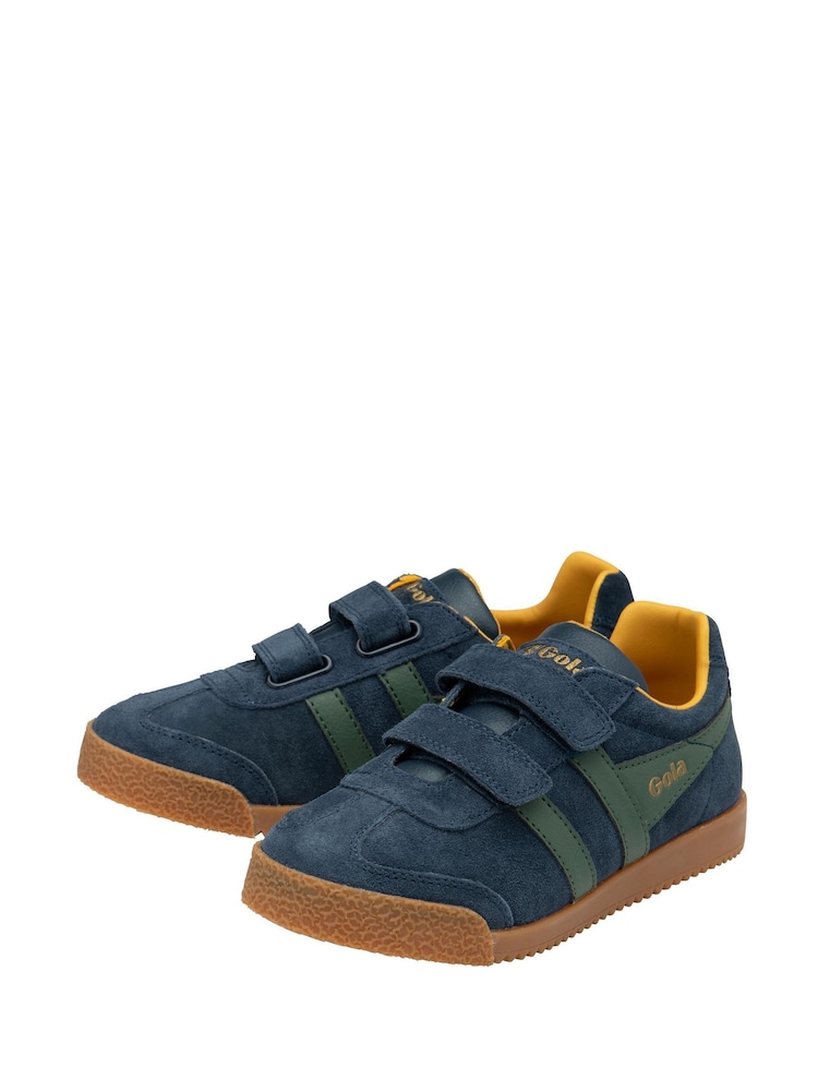Gola Blue Kids Harrier Strap Suede Strap Trainers - Image 2 of 4