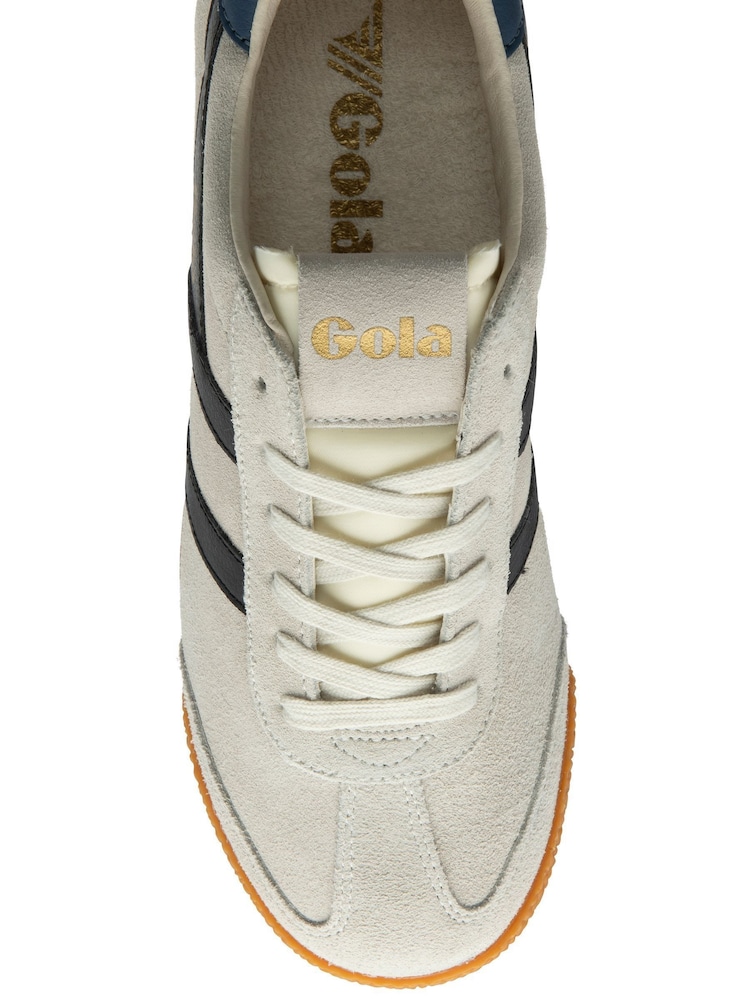 Gola White Mens Elan Suede Lace-Up Trainers - Image 4 of 4