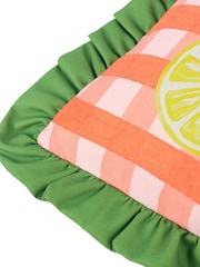 Furn Multi Gingham Citron Fibre Filled Cushion - Image 6 of 7