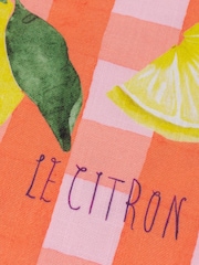 Furn Multi Gingham Citron Fibre Filled Cushion - Image 7 of 7