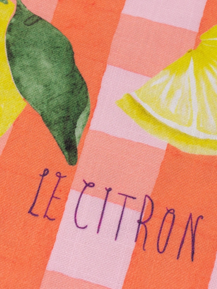 Furn Multi Gingham Citron Fibre Filled Cushion - Image 7 of 7
