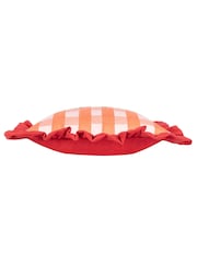 Furn Red Gingham Chilli Fibre Filled Cushion - Image 5 of 7