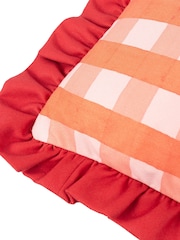 Furn Red Gingham Chilli Fibre Filled Cushion - Image 6 of 7