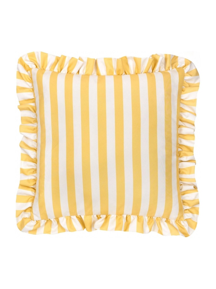 Furn Yellow Lottie Outdoor Fibre Filled Cushion - Image 2 of 5