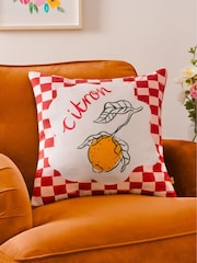 Furn Multi Citron Fibre Filled Cushion - Image 1 of 2