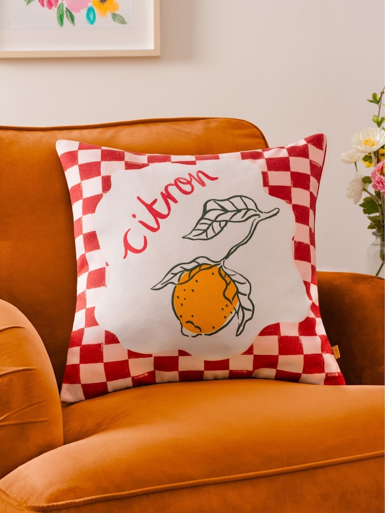 Furn Multi Citron Fibre Filled Cushion - Image 1 of 2