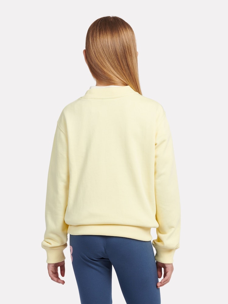 New Balance Yellow Kids French Terry Stacked Logo Crew Sweatshirt - Image 2 of 7