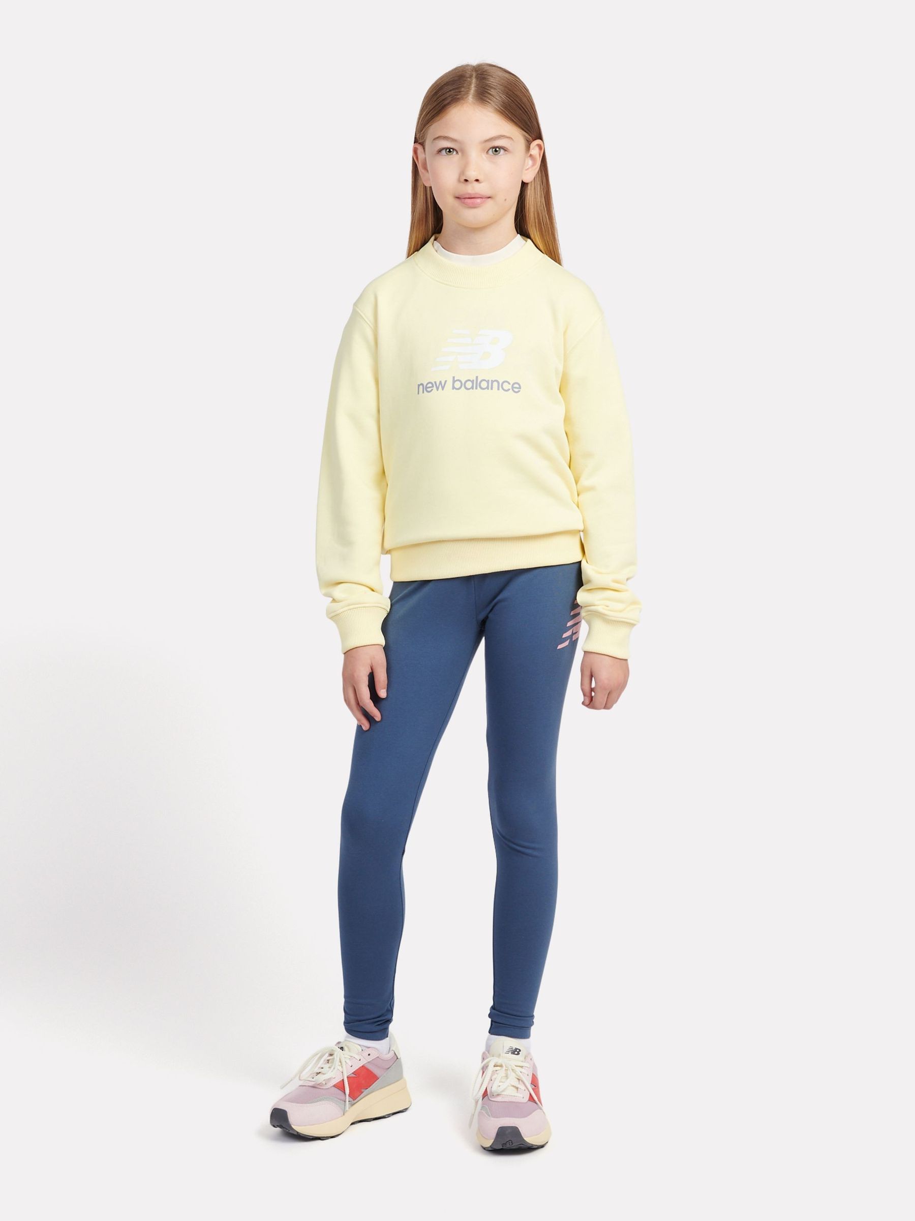 Buy New Balance Yellow French Terry Stacked Logo Crew Sweatshirt