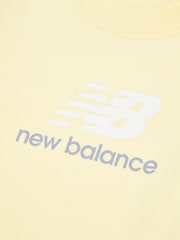 New Balance Yellow Kids French Terry Stacked Logo Crew Sweatshirt - Image 5 of 7