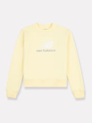New Balance Yellow Kids French Terry Stacked Logo Crew Sweatshirt - Image 7 of 7