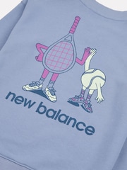New Balance Blue Kids Athletics Tennis Cartoon Graphic Crew Top - Image 10 of 10
