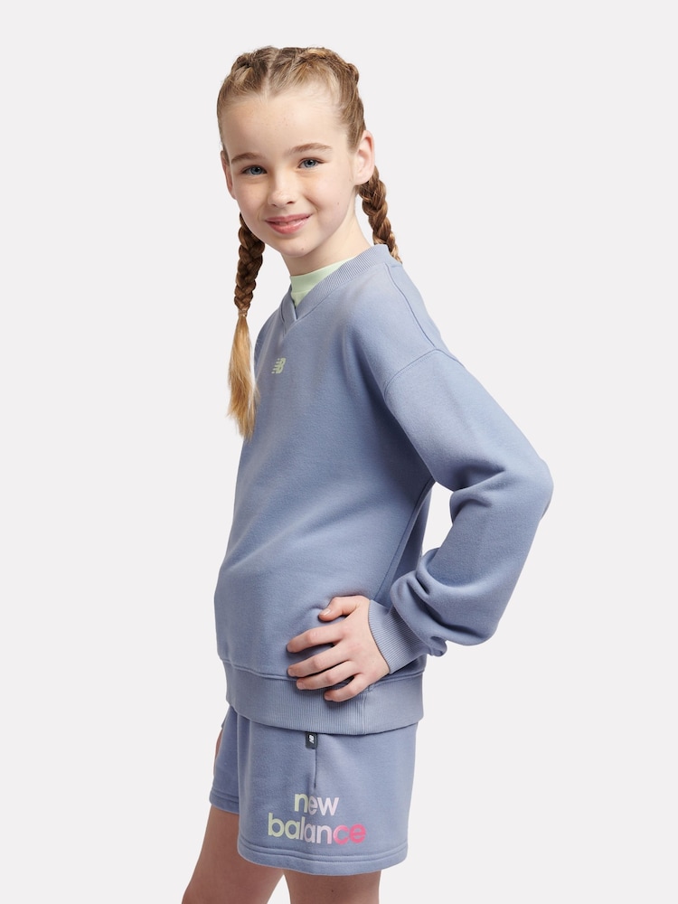New Balance Blue Kids Athletics Tennis Cartoon Graphic Crew Top - Image 2 of 10