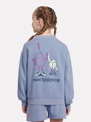 New Balance Blue Kids Athletics Tennis Cartoon Graphic Crew Top - Image 3 of 10