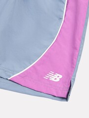 New Balance Blue Kids Panelled Woven Track Shorts - Image 8 of 8