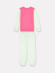 New Balance Green Kids Colourblock Crew & Joggers Set - Image 2 of 5